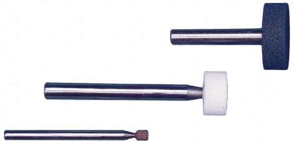 Grier Abrasives - 1/4" Head Diam x 1/4" Thickness, W160, Cylinder End, Aluminum Oxide Mounted Point - Red, Medium Grade, 80 Grit, 30,000 RPM - Americas Industrial Supply