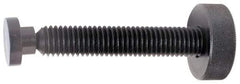 Gibraltar - 3/8-16 Knurled Shoulderless Swivel Pad Tip Grade C-12L14 Steel Thumb Screw - 3.0475" OAL, 1-1/4" Head Diam x 7/16" Head Height, Black Oxide Finish - Americas Industrial Supply