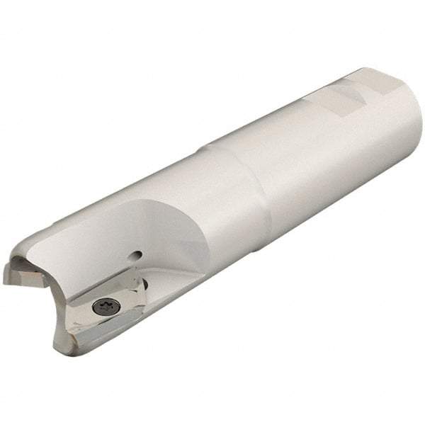 Iscar - 2" Cut Diam, 0.807" Max Depth of Cut, 1-1/4" Shank Diam, 5" OAL, Indexable Square Shoulder End Mill - HM90 APCR 2206.. Inserts, Weldon Shank, 90° Lead Angle, Through Coolant, Series Helialu - Americas Industrial Supply