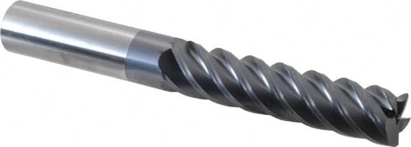 SGS - 3/4", 5 Flute, Single End, Solid Carbide, 0.03" Corner Radius End Mill - 6" OAL, 45° Helix, Right Hand Flute, 3-1/4" LOC, Right Hand Cut - Americas Industrial Supply