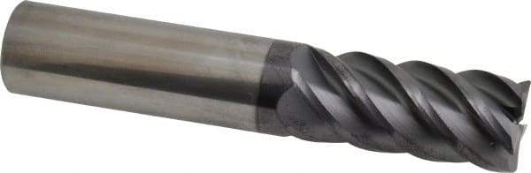 SGS - 3/4", 5 Flute, Single End, Solid Carbide, 0.03" Corner Radius End Mill - 4" OAL, 45° Helix, Right Hand Flute, 1-5/8" LOC, Right Hand Cut - Americas Industrial Supply