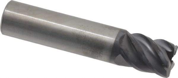 SGS - 5/8", 5 Flute, Single End, Solid Carbide, 0.06" Corner Radius End Mill - 3" OAL, 45° Helix, Right Hand Flute, 3/4" LOC, Right Hand Cut - Americas Industrial Supply