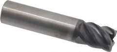SGS - 5/8", 5 Flute, Single End, Solid Carbide, 0.06" Corner Radius End Mill - 3" OAL, 45° Helix, Right Hand Flute, 3/4" LOC, Right Hand Cut - Americas Industrial Supply
