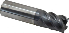 SGS - 3/4", 5 Flute, Single End, Solid Carbide, 0.03" Corner Radius End Mill - 3" OAL, 45° Helix, Right Hand Flute, 1" LOC, Right Hand Cut - Americas Industrial Supply