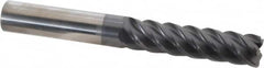 SGS - 5/8", 5 Flute, Single End, Solid Carbide, 0.06" Corner Radius End Mill - 5" OAL, 45° Helix, Right Hand Flute, 2-1/2" LOC, Right Hand Cut - Americas Industrial Supply