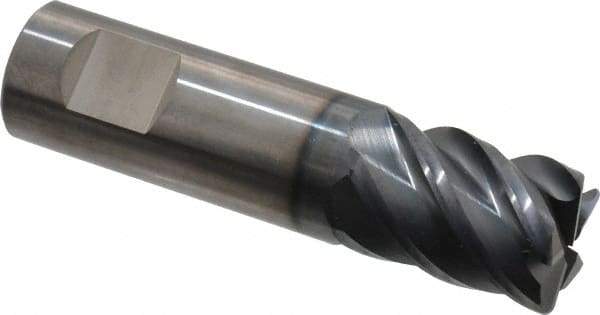 SGS - 3/4", 5 Flute, Single End, Solid Carbide, 0.06" Corner Radius End Mill - 3" OAL, 45° Helix, Right Hand Flute, 1" LOC, Right Hand Cut - Americas Industrial Supply