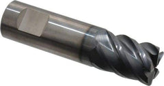 SGS - 3/4", 5 Flute, Single End, Solid Carbide, 0.06" Corner Radius End Mill - 3" OAL, 45° Helix, Right Hand Flute, 1" LOC, Right Hand Cut - Americas Industrial Supply