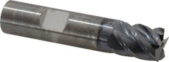 SGS - 5/8", 3/4" LOC, 5/8" Shank Diam, 3" OAL, 5 Flute, Solid Carbide Square End Mill - Single End, AlTiN Finish, Spiral Flute, 45° Helix, Right Hand Cut, Right Hand Flute, Series 55 - Americas Industrial Supply