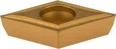 Value Collection - DPMT32.51 Grade TCN55 Carbide Turning Insert - TiN Finish, 55° Diamond, 3/8" Inscr Circle, 5/32" Thick, 1/64" Corner Radius - Americas Industrial Supply