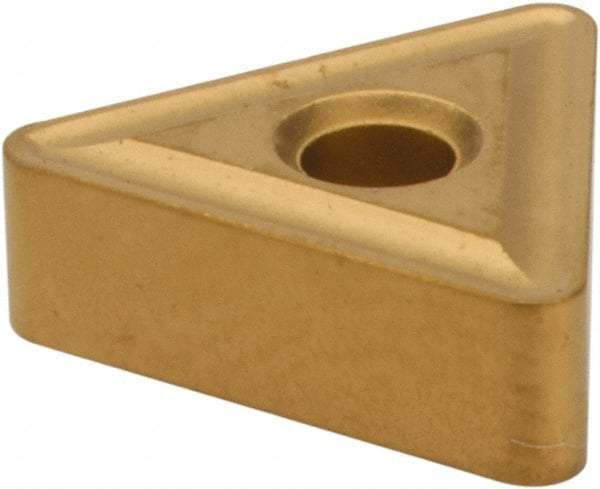 Value Collection - TNMG222 Grade TCN55 Carbide Turning Insert - TiN Finish, 60° Triangle, 1/4" Inscr Circle, 1/8" Thick, 1/32" Corner Radius - Americas Industrial Supply