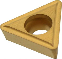 Value Collection - TPMT32.53 Grade TCN55 Carbide Turning Insert - TiN Finish, 60° Triangle, 3/8" Inscr Circle, 5/32" Thick, 3/64" Corner Radius - Americas Industrial Supply