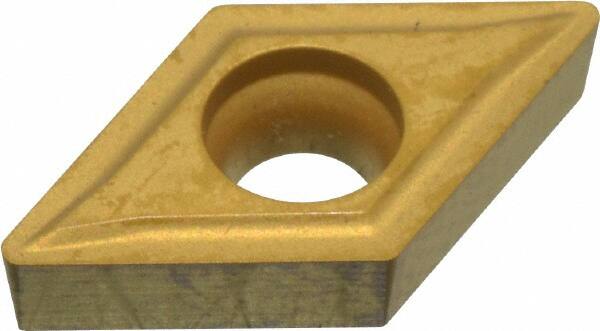 Value Collection - DCMT21.51 Grade TCN55 Carbide Turning Insert - TiN Finish, 55° Diamond, 1/4" Inscr Circle, 3/32" Thick, 1/64" Corner Radius - Americas Industrial Supply