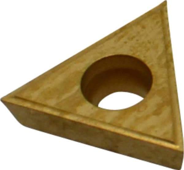 Value Collection - TPGH21.50 Grade TCN55 Carbide Turning Insert - TiN Finish, 60° Triangle, 1/4" Inscr Circle, 3/32" Thick, 0.004" Corner Radius - Americas Industrial Supply