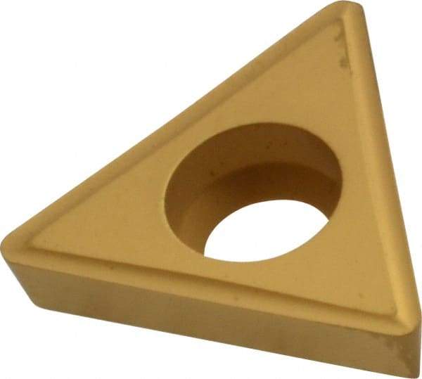 Value Collection - TPGH322 Grade TCN55 Carbide Turning Insert - TiN Finish, 60° Triangle, 3/8" Inscr Circle, 1/8" Thick, 1/32" Corner Radius - Americas Industrial Supply