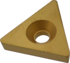 Value Collection - TPGB322 Grade TCN55 Carbide Turning Insert - TiN Finish, 60° Triangle, 3/8" Inscr Circle, 1/8" Thick, 1/32" Corner Radius - Americas Industrial Supply