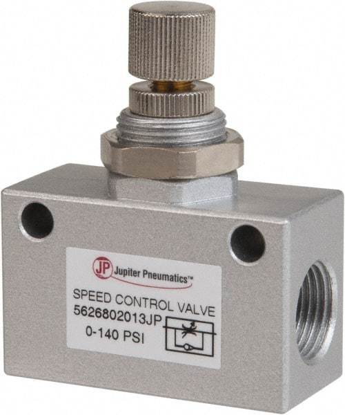 PRO-SOURCE - 3/8" NPT Inline Speed Control Valve - 0 to 140.78 psi & Aluminum Alloy Material - Americas Industrial Supply