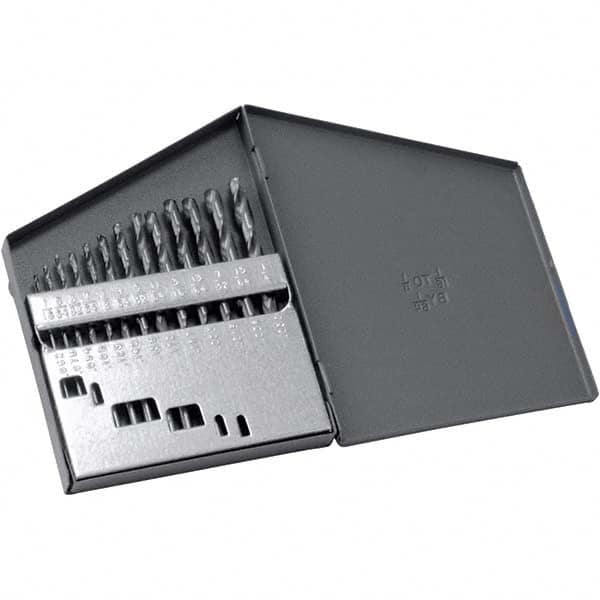 Chicago-Latrobe - 1/16 to 1/4", 135° Point, TiCN Finish, High Speed Steel Jobber Length Drill Bit Set - Americas Industrial Supply