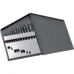 Chicago-Latrobe - 1/16 to 1/4", 135° Point, TiCN Finish, High Speed Steel Jobber Length Drill Bit Set - Americas Industrial Supply