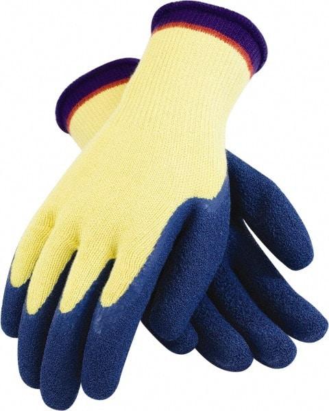 PRO-SAFE - Size 2XL (11), ANSI Cut Lvl A4, Puncture Lvl 4, Abrasion Lvl 3, Kevlar Cut Resistant Gloves - 11.3" Long, Palm & Fingers Coated, Blue, Paired - Americas Industrial Supply