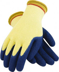 PRO-SAFE - Size L (9), ANSI Cut Lvl A4, Puncture Lvl 4, Abrasion Lvl 3, Kevlar Cut Resistant Gloves - 9.8" Long, Palm & Fingers Coated, Blue, Paired - Americas Industrial Supply