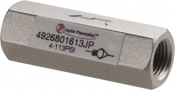 PRO-SOURCE - 1/8" Aluminum Check Valve - Inline, FNPT x FNPT - Americas Industrial Supply