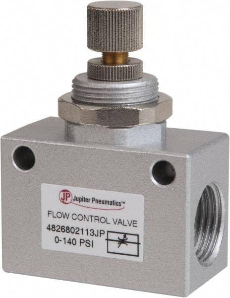 PRO-SOURCE - 1/2" NPT Inline Flow Control Valve - 0 to 140.78 psi & Aluminum Alloy Material - Americas Industrial Supply