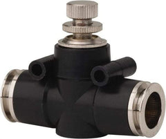 PRO-SOURCE - 1/2" Tube OD Inline Flow Control Valve - 0 to 113.76 psi & Techno Polymer, Brass, Steel Material - Americas Industrial Supply