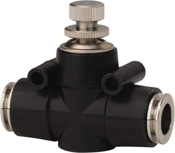 PRO-SOURCE - 3/8" Tube OD Inline Flow Control Valve - 0 to 113.76 psi & Techno Polymer, Brass, Steel Material - Americas Industrial Supply
