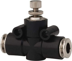 PRO-SOURCE - 1/4" Tube OD Inline Flow Control Valve - 0 to 113.76 psi & Techno Polymer, Brass, Steel Material - Americas Industrial Supply