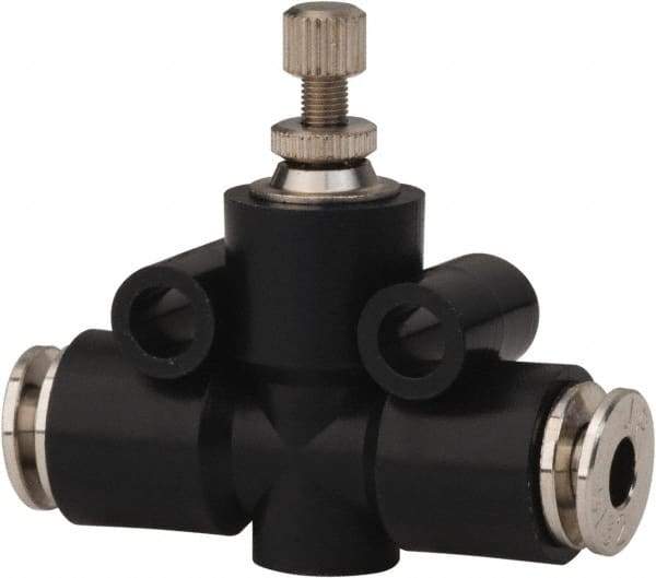 PRO-SOURCE - 5/32" Tube OD Inline Flow Control Valve - 0 to 113.76 psi & Techno Polymer, Brass, Steel Material - Americas Industrial Supply