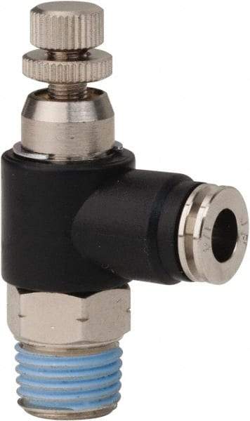 PRO-SOURCE - 1/4" Male NPT x 1/4" Tube OD Compact Banjo Valve - 0 to 113.76 psi & Techno Polymer, Brass, Steel Material - Americas Industrial Supply