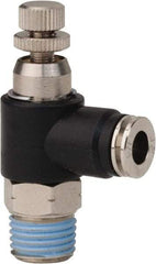 PRO-SOURCE - 1/4" Male NPT x 1/4" Tube OD Compact Banjo Valve - 0 to 113.76 psi & Techno Polymer, Brass, Steel Material - Americas Industrial Supply