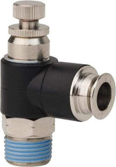 PRO-SOURCE - 3/8" Male NPT x 3/8" Tube OD Compact Banjo Valve - 0 to 113.76 psi & Techno Polymer, Brass, Steel Material - Americas Industrial Supply