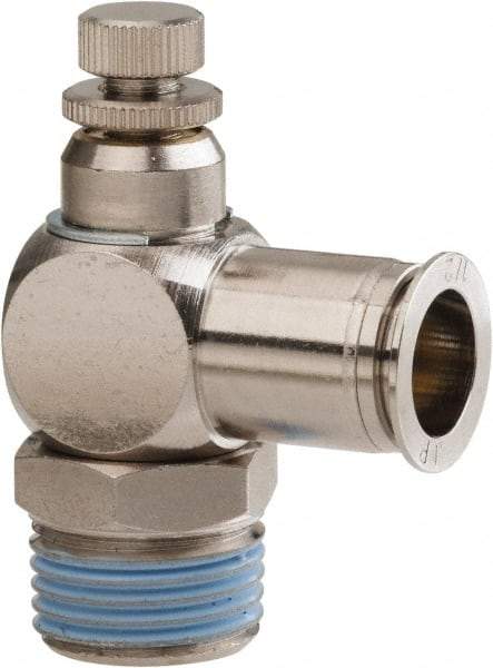 PRO-SOURCE - 1/2" Male NPT x 1/2" Tube OD Tamper Resistant Valve - 0 to 113.76 psi & Nickel Plated Brass Material - Americas Industrial Supply