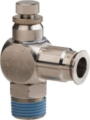 PRO-SOURCE - 3/8" Male NPT x 3/8" Tube OD Tamper Resistant Valve - 0 to 113.76 psi & Nickel Plated Brass Material - Americas Industrial Supply