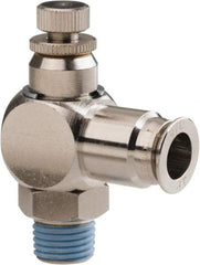 PRO-SOURCE - 1/4" Male NPT x 3/8" Tube OD Tamper Resistant Valve - 0 to 113.76 psi & Nickel Plated Brass Material - Americas Industrial Supply