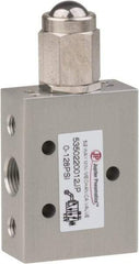 PRO-SOURCE - 1/8" NPT 5 Way, 2 Position Mini Mechanical Valve - 0.34 CV Rate, 9 CFM, 127.98 Max psi, Ball Plunger/Spring Actuator - Americas Industrial Supply