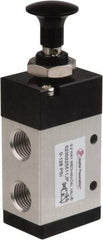 PRO-SOURCE - 1/4" NPT Mechanically Operated Air Valve - 3 Way, 2 Position, Push-Pull/Manual, 0.98 CV Rate & 127.98 Max psi - Americas Industrial Supply