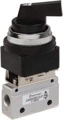 PRO-SOURCE - 1/8" NPT Mechanically Operated Air Valve - 3 Way, 2 Position, Long Selector/Manual, 0.1 CV Rate & 127.98 Max psi - Americas Industrial Supply