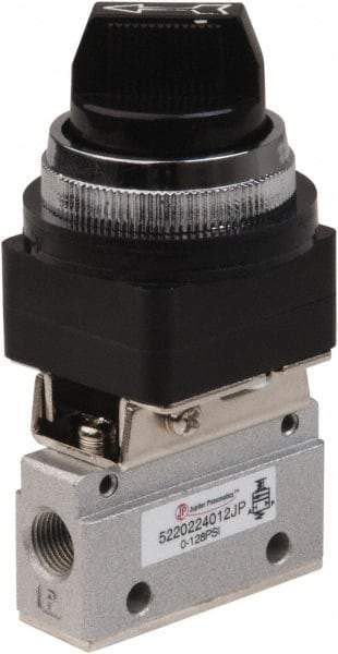 PRO-SOURCE - 1/8" NPT Mechanically Operated Air Valve - 2-Way, 2 Position, Selector/Manual, 0.1 CV Rate & 127.98 Max psi - Americas Industrial Supply