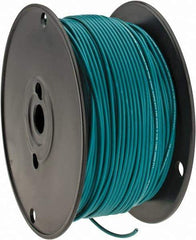 Made in USA - 18 AWG, 16 Strand, 500' OAL, Tinned Copper Hook Up Wire - Green PVC Jacket, 0.106" Diam - Americas Industrial Supply