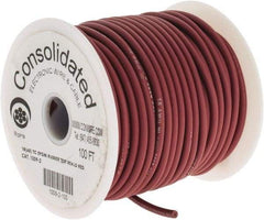 Made in USA - 18 AWG, 65 Strand, 100' OAL, Tinned Copper Hook Up Wire - Red EPDM Jacket, 0.145" Diam - Americas Industrial Supply