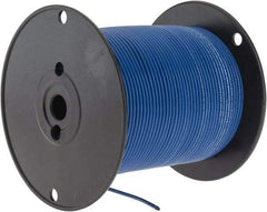 Made in USA - 14 AWG, 41 Strand, 500' OAL, Tinned Copper Hook Up Wire - Blue PVC Jacket, 0.136" Diam - Americas Industrial Supply