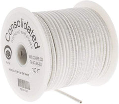 Made in USA - 14 AWG, 41 Strand, 100' OAL, Tinned Copper Hook Up Wire - White PVC Jacket, 0.136" Diam - Americas Industrial Supply