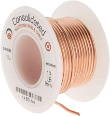 Made in USA - 14 AWG, 0.0641 Inch Diameter, 20 Ft., Solid, Grounding Wire - Copper, ASTM B3, QQ-W-343 Type S, RoHS Compliant - Americas Industrial Supply