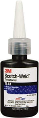 3M - 10 mL, Purple, Medium Strength Liquid Threadlocker - Series TL43, 24 Hour Full Cure Time, Hand Tool Removal - Americas Industrial Supply