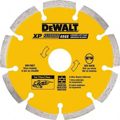 DeWALT - 5" Diam, 7/8" Arbor Hole Diam, Wet & Dry Cut Saw Blade - Diamond-Tipped, Standard Round Arbor - Americas Industrial Supply