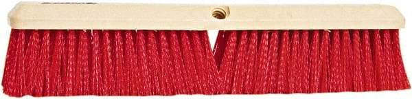 PRO-SOURCE - 24" General Purpose Polypropylene Push Broom - 3" Bristle Length, Plastic Block, Threaded Handle Connection, Handle Sold Separately - Americas Industrial Supply