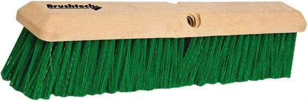 PRO-SOURCE - 18" General Purpose Polypropylene Push Broom - 3" Bristle Length, Plastic Block, Threaded Handle Connection, Handle Sold Separately - Americas Industrial Supply
