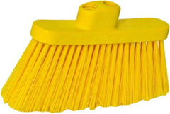 PRO-SOURCE - 10" Wide, Yellow Polypropylene Bristles, Angled Broom - Threaded Handle, 10 Inch Wide Broom, Yellow Bristles, Handle Sold Separately - Americas Industrial Supply